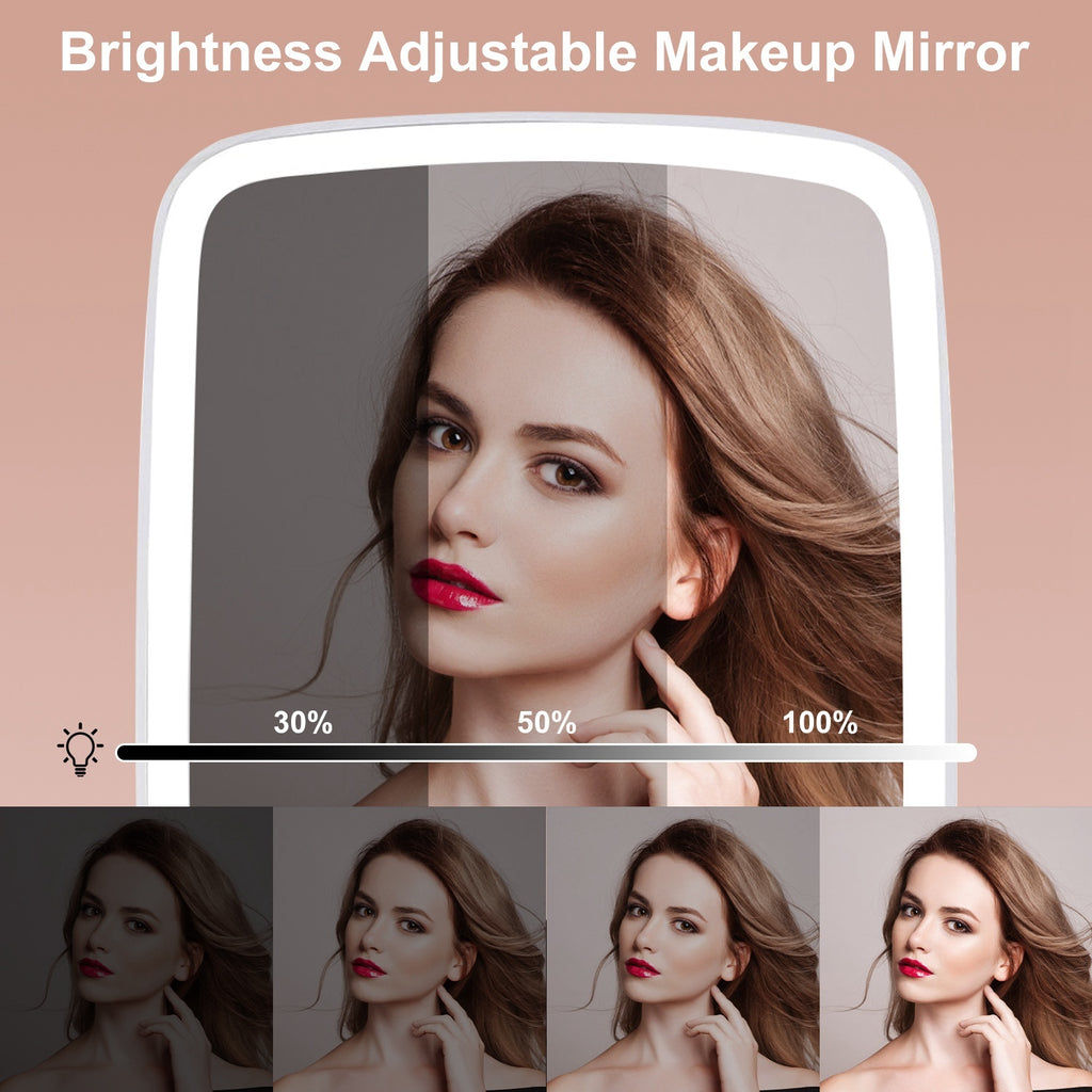 Portable LED Makeup Mirror with Adjustable Lighting (Rechargeable)